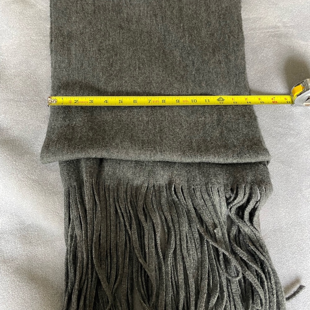 Gray Fringe Scarf